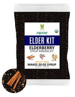 ELDERKIT - Organic Elderberry Syrup Kit Makes 20oz of Syrup - Natural Immune Support Elderberries Ginger Cloves Cinnamon Sticks