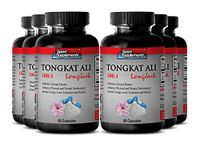 Promote Healthy Libido and Increase Sexual Desire and Performance - Tongkat Ali Root Extract 100: 1 (6 Bottles 360 Capsules)