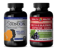 Anti-Aging Beauty Set - Gray Hair - RESVERATROL 1200 - resveratrol and Curcumin - (2 Bottles Combo)