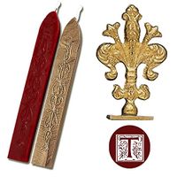 Initial Wax Seal Kit with Red & Gold Sealing Wax (Letter T)