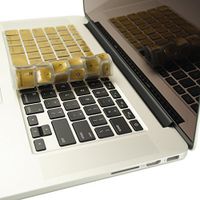 TOP CASE - Metallic Keyboard Silicone Cover Skin Compatible with Old Generation MacBook Pro 13" 15" 17" with or Without Retina Display + TOP CASE Logo Mouse Pad - Gold