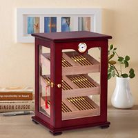 Mandycng Luxury 150 Cigars Display Humidor Cabinet, CEO 3 Trays Cigar Display Storage with Hygrometer, Home Office Executive Manager Cigar Collectible Display Decor Furniture