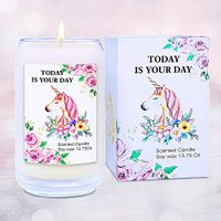 UNICY Beautiful Unicorn Scented Candle Soy Wax Candle Gift Set - Blue Bell Fragrance Candle Gift for Mother and Women, Relaxation Gifts, Selfcare Gifts