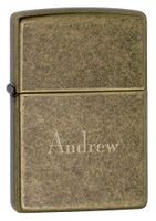 Personalized Zippo Antique Brass Lighter with Free Engraving