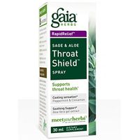 Throat Shield Sage & Aloe, Spray 1 oz by Gaia Herbs (Pack of 2)