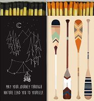 Decorative Matches Camping and Paddles Match Boxes with Long Kitchen Matches Great for Lighting Candles, Grills, Fireplaces and More | Set of 2 Large Match Boxes