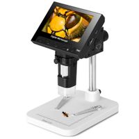 Koolertron 4.3 inch Full Color LCD Digital USB Microscope with 10X-600X Magnification Zoom,8 LED Adjustable Light,Rechargeable Lithium Battery,Micro-SD Storage,Camera Video Recorder