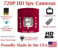 SecureGuard Fire Strobe 720P Spy Camera SD Card DVR Self Recording Spy Covert Hidden Nanny Camera (Red)