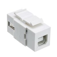 BoltLion BL-696037 USB 2.0 Keystone Jack Insert, [A Female to B Female] Reversible for Home/Offices/Hotels/Schools - White, 10 Pack