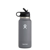 Hydro Flask Wide Mouth 2.0 Water Bottle, Straw Lid - 32 oz, Stone