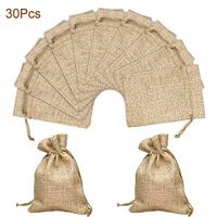 Hapdoo Lot of 50 Burlap Bags with Drawstring Gift Bags Jewelry Pouches Sacks for Wedding Party and DIY Craft, 5 x 3.5 Inches