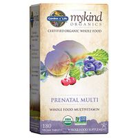 Garden of Life Organic Prenatal Multivitamin Supplement with Folate - mykind Whole Food Prenatal Vitamin, Vegan, 180 Tablets