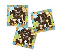 Thank You Jungle Favor Tags - Baby Shower - Birthday Party - Any Occasion (Set of 50)