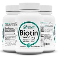 Vive Essentials Biotin for Hair Growth (3 Month Supply) - 10000mcg B7 Thinning Hair Vitamin - Natural Pure Supplement for Men, Women Nails, Skin, Facial Nutrition - Max Absorption Veggie Capsule