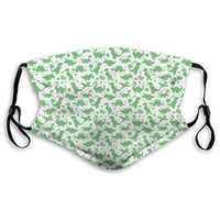 Fashion Comfortable Windproof mask,Nursery Themed Sweet Cartoon Dino with Heart Leaves and Stars,Printed Facial Decorations for Unisex S