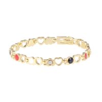 HEALLILY Magnetic Titanium Steel Bracelet Magnetic Therapy Bracelet Health Care Adjustable Bracelet for Men Women (Golden)