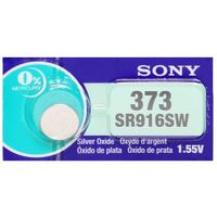 Sony 373 (SR916SW) 1.55V Silver Oxide 0% Hg Mercury Free Watch Battery (100 Batteries)