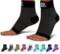 SB SOX Compression Foot Sleeves for Men & Women - Best Plantar Fasciitis Socks for Plantar Fasciitis Pain Relief, Heel Pain, and Treatment for Everyday Use with Arch Support (Black, Medium)