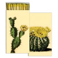 HomArt Large Decorative Cacti Candle and Fireplace Wood Matches (Set of 6)