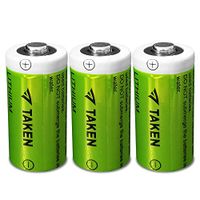 CR123A 3V Lithium Battery, Taken 1600mAh Lithium Batteries for Flashlight Torch Microphones - Pack of 3