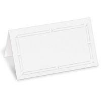 PaperDirect 38lb White Cover Stock Folded Place Cards with White Foil Border, Micro-Perforated, 2" x 3 1/2", 400/pack, Laser and Inkjet Compatible