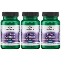 Swanson Lithium Orotate Antioxidant Mood Emotional Wellness Behavior Memory Support Supplement 5 mg 60 Veggie Capsules (Elemental Lithium)