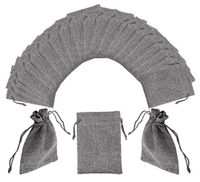 Drawstring Gift Bags - 50-Pack Jewelry Pouch Gift Bags, Burlap Gift Bags, for Jewelry, Accessory, Candy, Wedding, Baby Shower, Birthday Party Favors, DIY Art Craft, Grey, 5.25 x 3.8 Inches