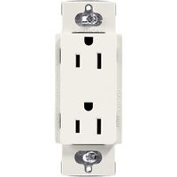 Lutron SCR-15-BI Satin Colors 15A Electrical Socket Duplex Receptacle, Biscuit