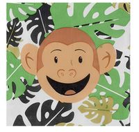 Cocktail Napkins - 150-Pack Luncheon Napkins, Disposable Paper Napkins Animal Party Supplies, 2-Ply, Monkey Design, Unfolded 13 x 13 Inches, Folded 6.5 x 6.5 Inches