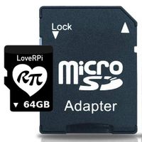 LoveRPi Raspberry Pi Micro SD Card 64GB with Raspbian Desktop Plug and Play UHS-I