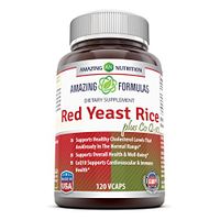 Amazing Formulas Red Yeast Rice 600 Mg Plus Co Q-10 50 Mg 120 Vegetarian Capsules (Non-GMO,Gluten Free)