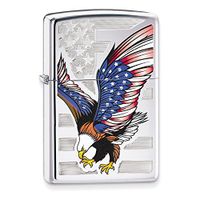 Zippo Eagle Flag High Polish Chrome Lighter