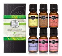 Slime Set of 6 Fragrance Oils - Premium Grade Scented Oil - 10ml - Bubble Gum, Cotton Candy, Cupcake, Pink Lemonade, Cola, Marshmallow