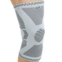 Neotech Care Bamboo Fiber Knee Support (1 Unit) - Lightweight, Elastic, Comfortable & Breathable Fabric - Sleeve Brace for Men, Women, Youth - Right or Left - Grey (Size L)