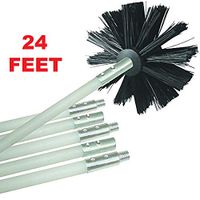 Flexible Dryer Vent Cleaning Kit, Lint Remover, Extends up to 24 Feet, Synthetic Clean Brush Head, Use With or Without a Power Drill (24 Feet)