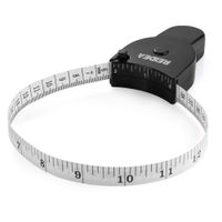 Body Measure Tape 60inch (150cm), Lock Pin and Push-Button Retract, Ergnomic and Portable Design, Black