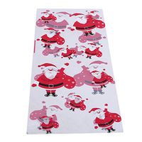 ZALING 50Pcs/Set Clear Flat Cellophane Bags Snowman Santa Snowflake Pattern Plastic Gift Packing Bag(Style 3)