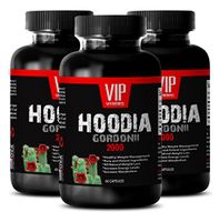 Weight Loss Pills Appetite suppressants - HOODIA GORDONII 2000 - Fat Burner Without Exercise - 3 Bottles 180 Tablets
