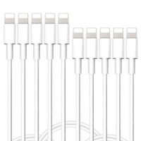 USB Cables, Luyishi 1FT Charging Cable Data Line Charging Cables Cords Compatible Durable Powerline White 0.3M - 10 Pack