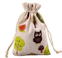 Meta-U Burlap Bags with Drawstring- Storage Bag- Sachets Bag- Gift Pouch for Party | Wedding-12pcs (1317cm(5.26.8inch), Tree and Mushroom)