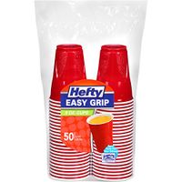 Hefty Easy Grip Plastic Party Cups (Red, 9 Ounce, 50 Count)