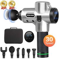 Alderman Muscle Massage Gun, Deep Tissue Percussion Fascia Gun Massager Gun for Athletes,Germany Quiet Brushless Motor Therapy Gun for Sport Pain Relief Sliver