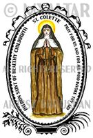 St Colette Patron Saint of Healthy Childbirth 4"x6" Set of 6 Linen Postcards