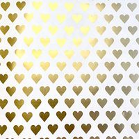 Jillson & Roberts Gift Wrap, Golden Hearts (8 Rolls 5ft x 30in)