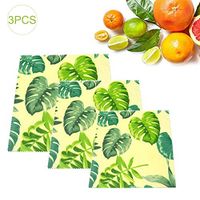 U-smile Food Wrap Fresh Cloth Reusable Beeswax FDA Eco Friendly Food Grade Plastic Free Packaging Wrap Non-Toxic Washable Cling Bowl Covers for Sandwich Snack Fruit Cheese