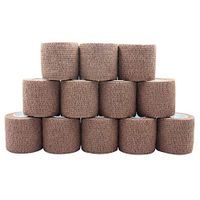 STpro Vet Wrap Medical Tape For Skin Bandage Tape Vet Tape Cohesive Bandage 2 inch x 12 Pack Dark Skin Fabric Bandages Self Sticking Bandage Self Adhering Bandage Wrap Stretch Self Adhesive Tape