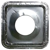 Thaweesuk Shop 400 pcs. Aluminum Foil Square Gas Burner Disposable Bib Liners Stove Covers Wholesale 8-1/4" Square, Center Hole 3-3/4" of Set