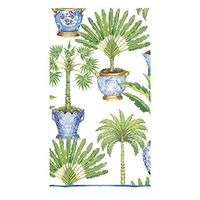 Caspari Potted Palms Paper Guest Towel Napkins in White, 15 Per Package