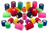 2 Inch Vet Wrap Tape Self Adhesive Medical Bandage Free Bonus Rolls (Assorted Colors) (22 Pack Plus 2 Free Rolls) Self Adherent Cohesive First Aid Sport Flex Wrist Ankle Knee Sprains and Swelling