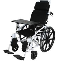 FLYSXP Wheelchair Travel Chair Carrying The Elderly Disabled Hand Push Belt Potty Multi-Function Full Reclining Transport Folding Portable Wheelchair